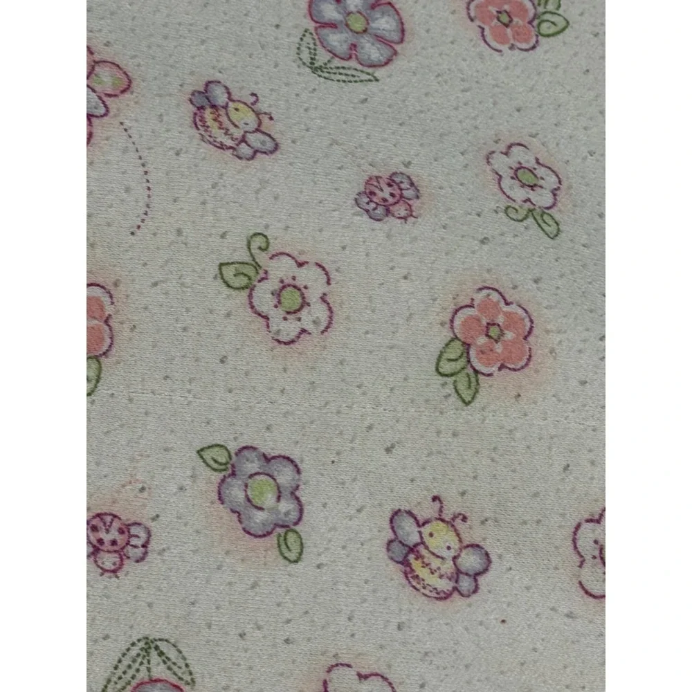 Baby Connection Pink Fleece Blanket Flower Butterfly Bee Gingham Trim BC3409G